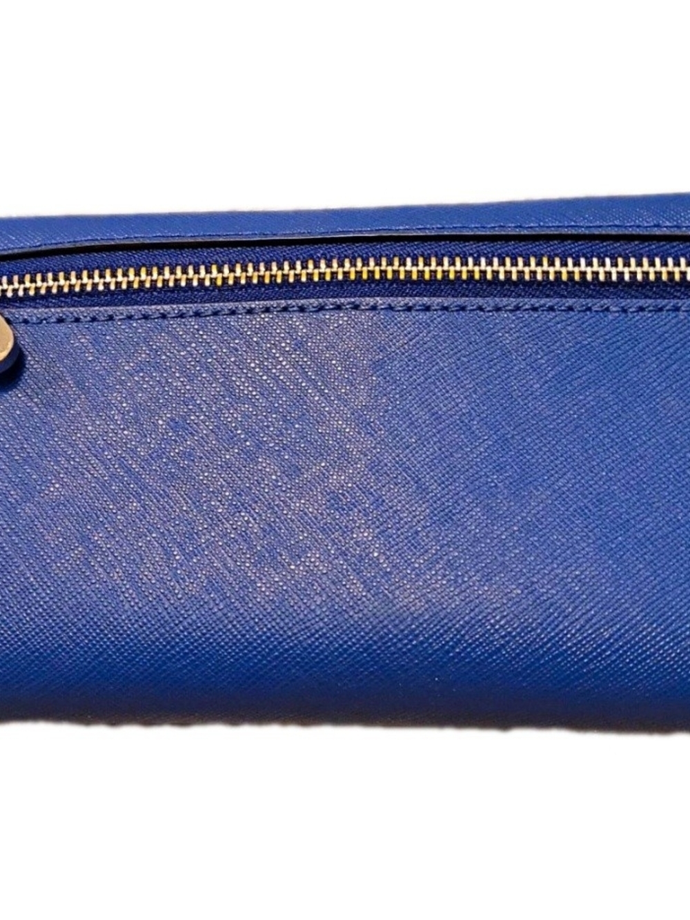 Michael Kors Navy Saffiano Leather Card Holder with Silver Logo - Picture 2 of 12